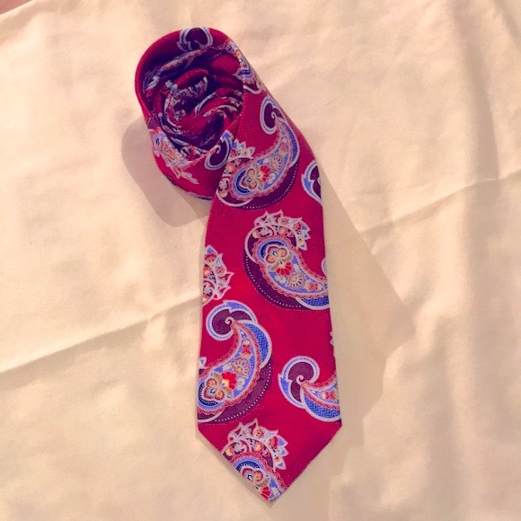 Geoffrey Beene Paisley SILK TIE - Picture 8 of 11